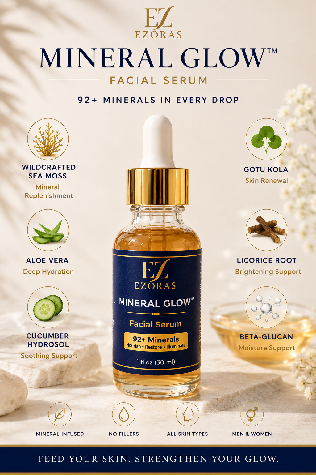 Mineral Glow Facial Serum | Hydrating, Mineral-Rich, Skin Revitalizing