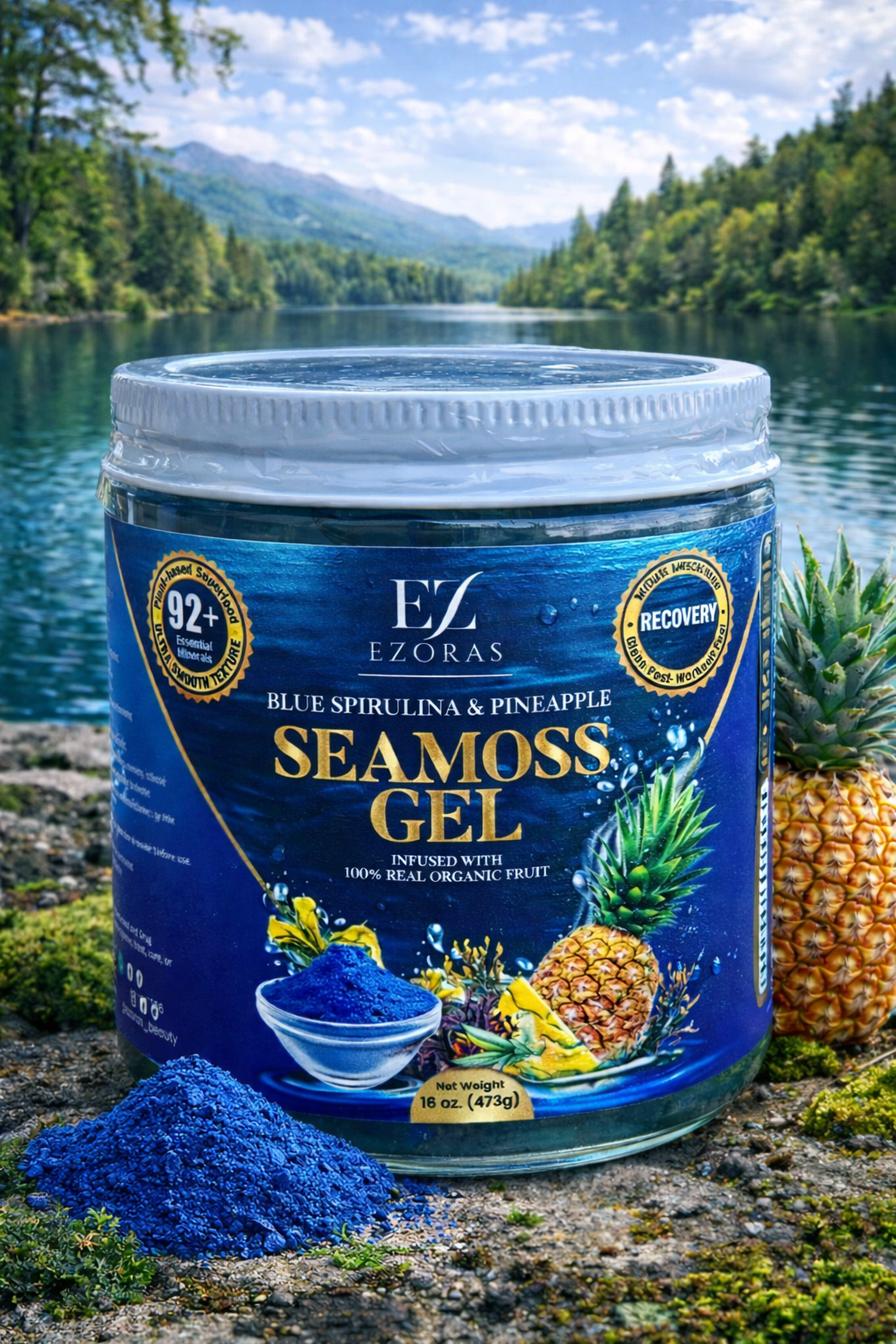 Recovery SeaMoss Gel | Blue Spirulina & Pineapple