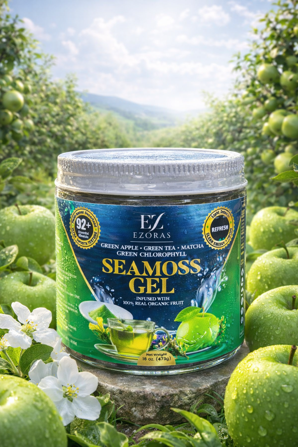 Refresh SeaMoss Gel | Green Apple, Green Tea, Matcha & Green Chlorophyll